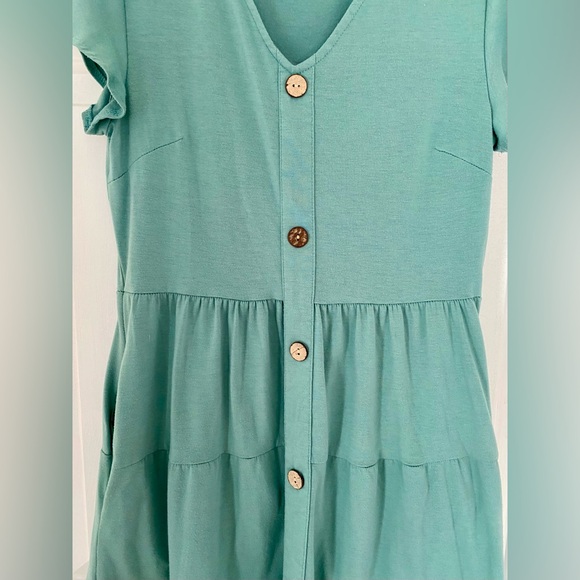 MITILLY Women's Casual T-Shirt Dresses Loose Swing Short Dress with Pockets - Picture 2 of 7